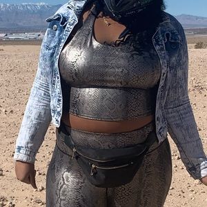 Snakeskin Print Sports Bra